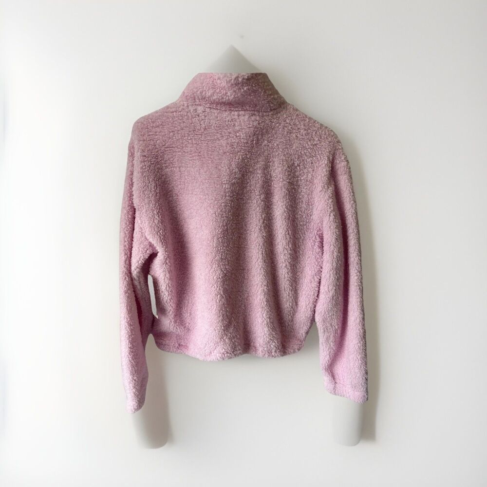 No Boundaries Pink Sherpa Fleece Zip Jacket Women’s Size M Cozy Soft - Picture 2 of 10